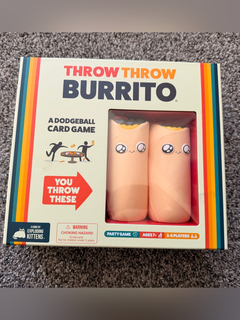 Exploding Kittens Throw Throw Burrito Game - Cream & Rainbow Box - Picture 5 of 8